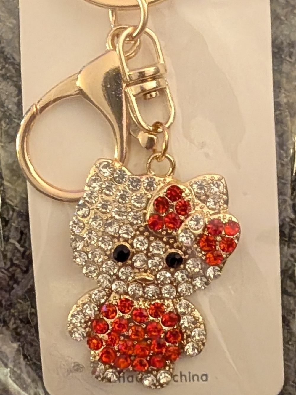 Hello KittyCrystal Bagcharm with Red Accents